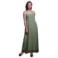 thumbnail image 1 of Bimba Robe Longue Maxi à Corsage Smocké pour Femmes à Imprimé de Feuilles de Rose - Grand, 1 of 1