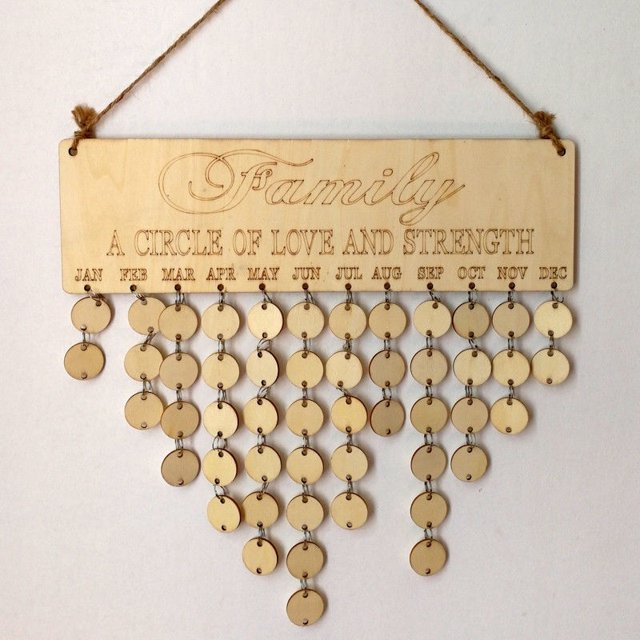 Creative Wood Birthday Reminder Board Birch Ply Plaque Sign DIY Calendar Gifts