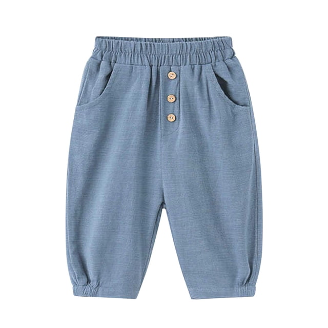 MIASHUI Boys Girls Sweatpants Spring Summer Children's Wide Leg Thin Pants,Light Blue,4-5 Years