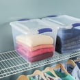 thumbnail image 2 of Sterilite 26 Liter Latch Box, Small Clear Plastic Storage Bin with Lid, Blue Latch, 2 of 6