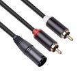 thumbnail image 1 of 3-Pin Xlr Male To 2-for Rca Male Microphone Audio Cable Y Adapter Converter 1M 2M 2M, 1 of 6