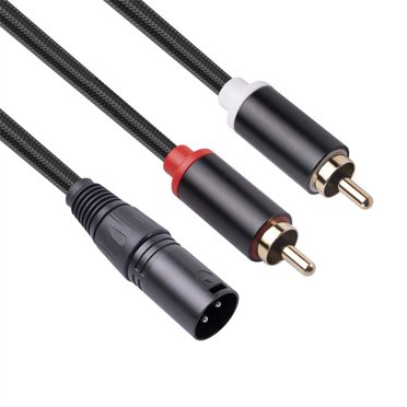 3-Pin Xlr Male To 2-for Rca Male Microphone Audio Cable Y Adapter Converter 1M 2M 2M