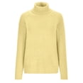 thumbnail image 5 of VgaVtl High Neck Oversized Sweaters for Women Pullover Long Sleeve Ladies Sweaters Solid Color Warm Yellow Knitted Sweaters, 5 of 5