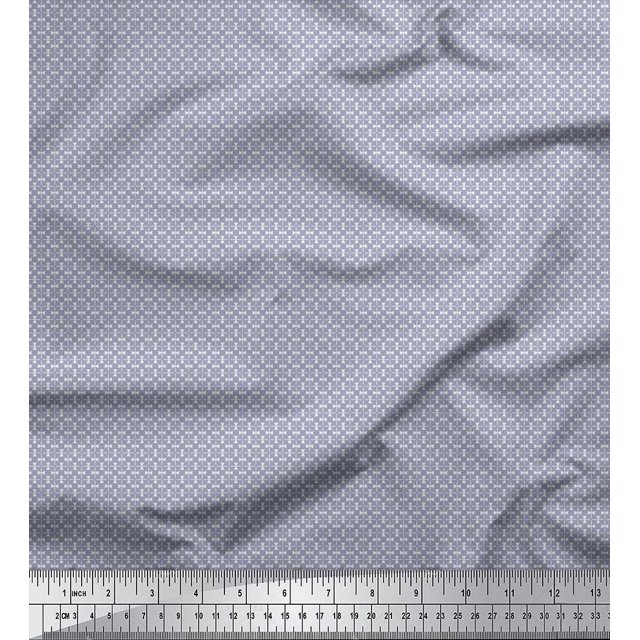 Soimoi Silk Fabric Triangle & Art Geometric Decor Fabric Printed Yard 42 Inch Wide