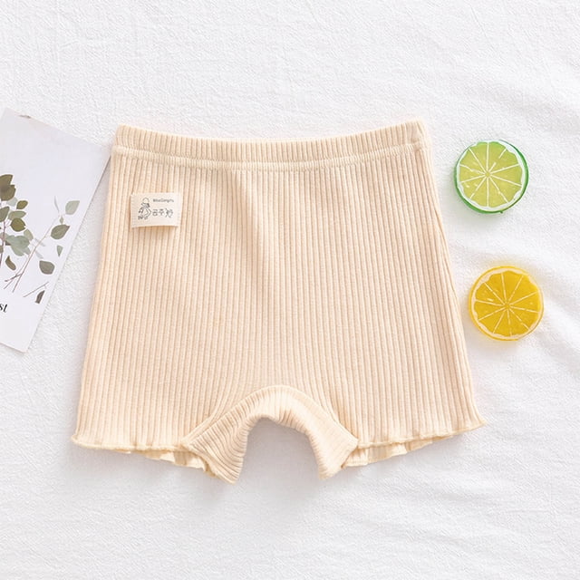 MKOSPLRT Ribbit Knit Shorts for Toddler Girl High Waist Stretch Shorts Basic Solid Color Summer Shorts Cute Lettuce Leggings for 2-10Y