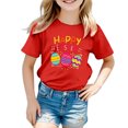 thumbnail image 4 of PMVFHDE T-Shirt d'Été pour Filles à Imprimé Graphique Mignon, Col Rond, Manches Courtes – Haut Décontracté Respirant pour Enfants, Jeux Extérieurs, T-Shirt Décontracté d'Été Rouge, 12-13 Ans, 4 of 4