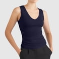 thumbnail image 2 of Women's Fashion Casual Tight V Neck Ribbed Knit Sleeveless Vest, 2 of 4