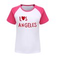 thumbnail image 3 of WEIYLL T-Shirts pour Filles Imprimé Lettre de la Ville Manches Courtes Raglan Été Doux Décontracté pour Sortir 4-5 Ans, 3 of 3