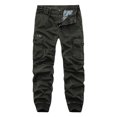 thumbnail image 2 of RXIRUCGD Salopette Délavée à Multiples Poches pour Homme, Pantalon Décontracté d'Extérieur, Vert Armée, Taille : TG, 2 of 3