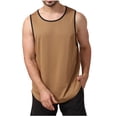 thumbnail image 3 of Yuyuzo Sleeveless Shirts for Men Round Neck Workout Tank Tops Solid Color T Shirts Loose Fitted Tees, 3 of 6