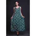thumbnail image 4 of Bimba Robe Longue Maxi de Soirée pour Femmes en Rayonne à Imprimé Feuilles, Dos Nu, Bretelles Spaghetti - Grande, 4 of 5