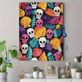 thumbnail image 4 of Dia De Muertos Skulls Shells Canvas Wall Art 15.75x11.81 Inches, 4 of 8