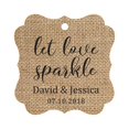thumbnail image 1 of Darling Souvenir Personalized Fancy Frame Paper Tags Wedding Sparklers Let Love Sparkle Custom Hang Tags-Burlap-50 Tags, 1 of 1