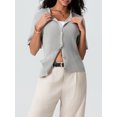 thumbnail image 4 of FOCUSNORM Cardigan Tricoté pour Femmes Automne Manches Mi-Longues Col Rond Couleur Unie Boutonné Tricoté, 4 of 9