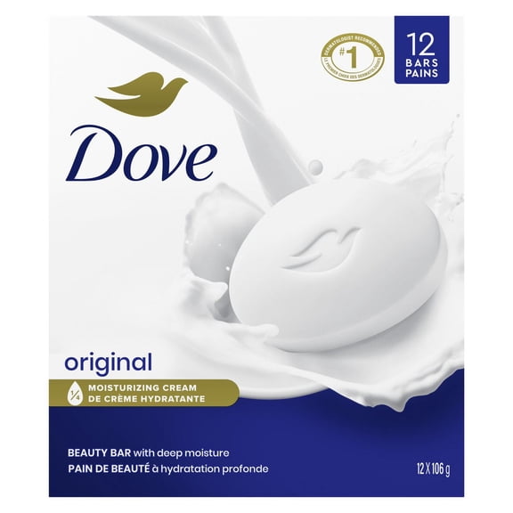 Dove Beauty Bar 1/4 Moisturizing Cream Original, 106 g (12 bars)