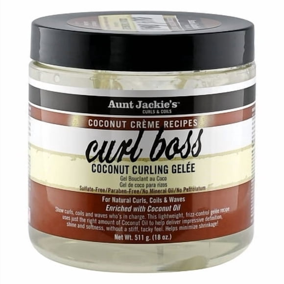 Aunt Jackie's Curl Boss Gel à Boucler à la Noix de Coco pour Curls Naturels, Boucles et Vagues, Définition Impressionnante, Brillance et Douceur, 18 oz