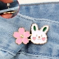 thumbnail image 1 of JilgTeok 2 Packs 4pcs Pant Waist Tightener Buttons Pins Sakura Rabbit/Cat Waist Buckles Adjustable Waist Buckle Extender Pants Clips No Sewing for Loose Jeans Skirts Clearance, 1 of 4