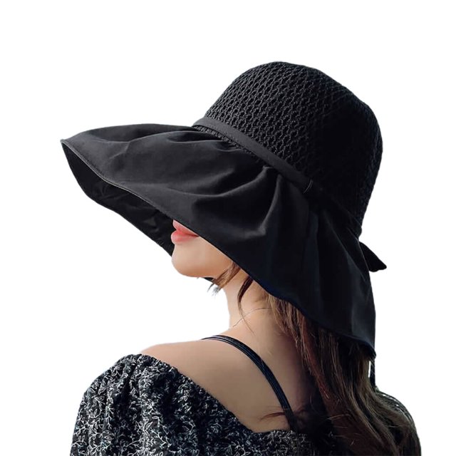 Women Floppy Hat Straw - Sun Protection Wide Brim Cap Fisherman Cap Summer Hat