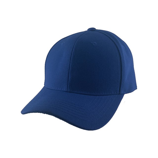 Blank Fitted Curved Cap Hat, Royal 7 1/4