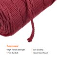 thumbnail image 3 of Unique Bargains Cotton Rope Twine String Twisted Braided Cord, Wine Red 100m/109 Yard for Wall Hanging, Macrame Knotting, 3 of 7