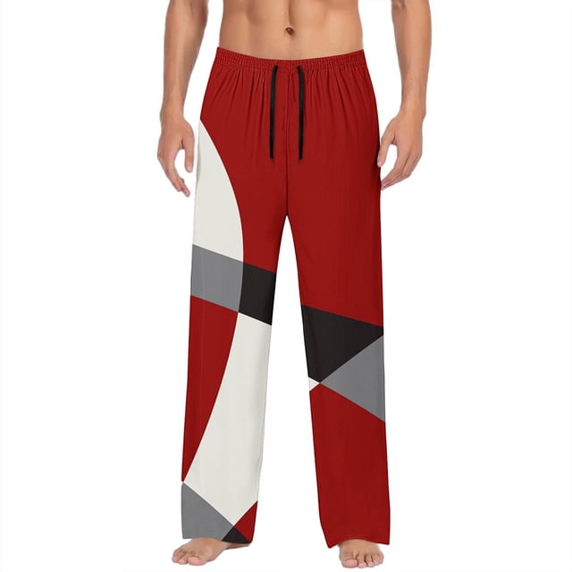 Weiqiqre Mens Cargo Pants Bottoms Elastic Waist Drawstring Fallow Sleep Lounge Pants,Size S