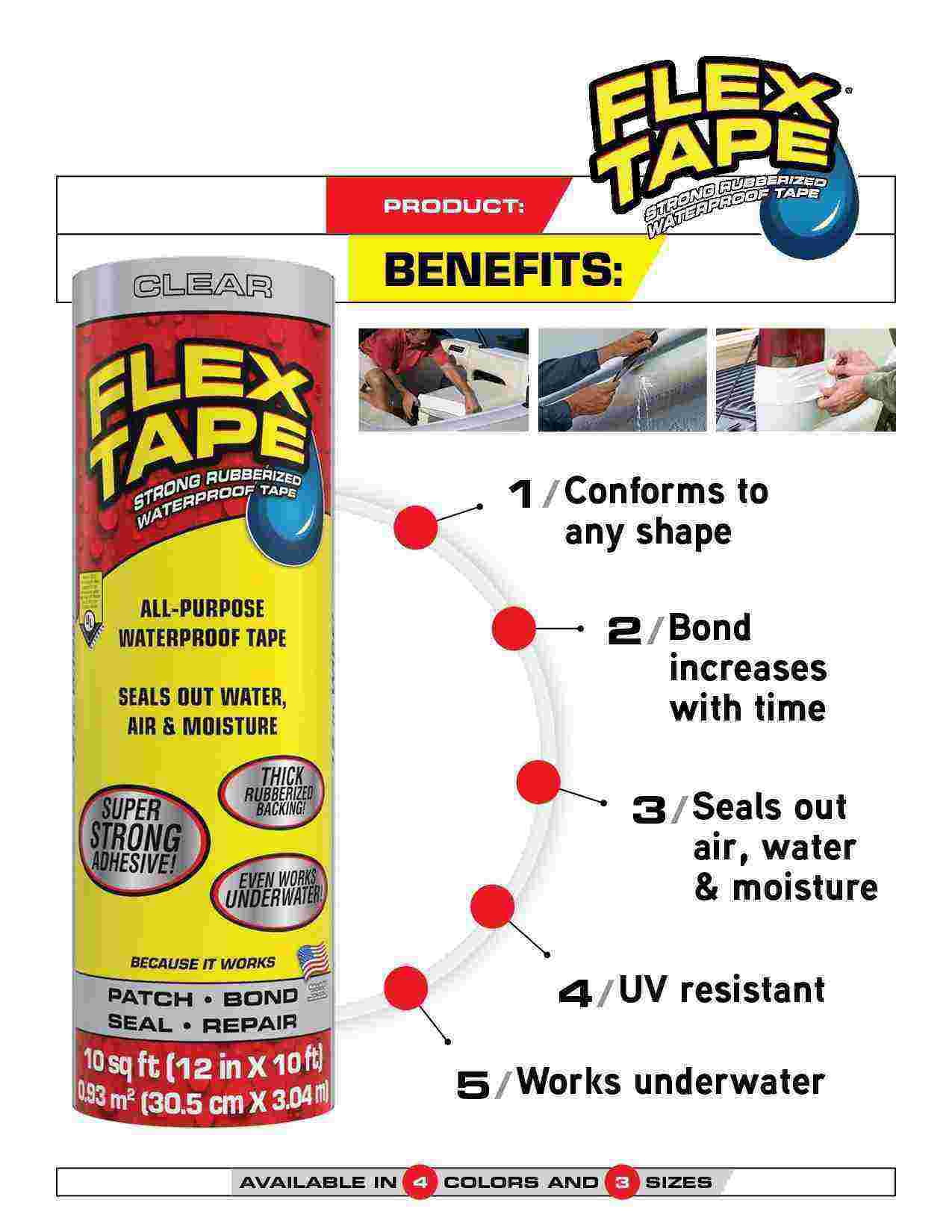 Flex Tape White 4" x 5'