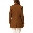 thumbnail image 3 of INSPIRE CHIC Manteau Long Classique pour Femme à Revers Cranté, Manches Longues, G Brun Foncé, 3 of 7