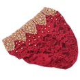 thumbnail image 4 of Turban Head Wrap, Muslim Turban Hat Multicolor Floral Design Stylish Exquisite Comfortable Breathable  For Daily Wear For Worship Wine Red, 4 of 8