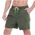 thumbnail image 1 of Plebaso Men's Cargo Shorts Summer Drawstring Beach Shorts Elastic Waist Outdoor Shorts with Multi Pockets, 1 of 2