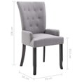 thumbnail image 4 of vidaXL Dining Chairs with Armrests 2 pcs Light Grey Fabric, 4 of 5