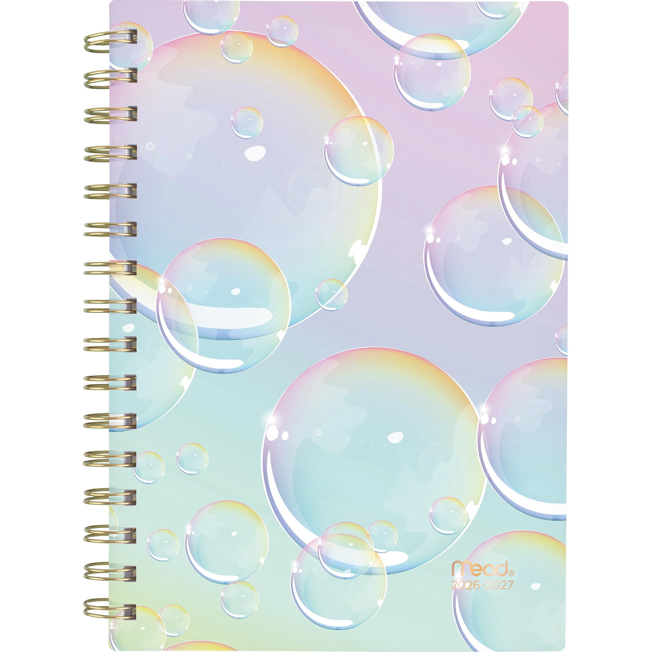 Agenda scolaire hebdomadaire et mensuel format petit Mead® Daydream Bubbles 12 mois 2026‑2027