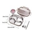 thumbnail image 3 of Fwttom Lunch Box 1500ml 4 Compartment Stainless Steel Bento Box Containers for Adults Leak-Proof Microwave Dishwasher Freezer Safe, 3 of 6