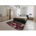 thumbnail image 4 of Ahgly Company Tapis d'Intérieur Carrés Abstraits Rouge Écarlate Foncé Patchwork, 3 Pieds Carré, 4 of 6