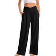 thumbnail image 1 of Yuyuzo Womens Plus Size Yoga Pants Belly Control Straight Leg Slacks Solid Color Basic Lounge Wear Trousers, 1 of 6