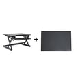 thumbnail image 1 of Rocelco 32" Height Adjustable Standing Desk Converter BUNDLE - Sit Stand Computer Workstation Riser with Anti Fatigue Mat - Dual Monitor Retractable Keyboard Tray Gas Spring  (Black), 1 of 9