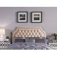 thumbnail image 2 of Iconic Home Chava Headboard Velvet Upholstered Button Tufted Double Row Silver Nailhead Trim Modern Transitional Full/, Queen, Taupe, 2 of 4
