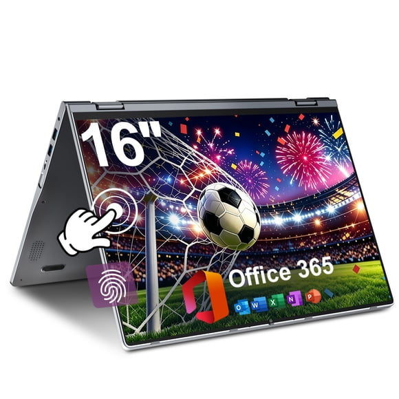 Jumper 16in 2 in 1 Laptop FHD Touchscreen with Windows 11, 16GB DDR4 640GB ROM Laptops Convertible Tablet Computer, 4-Core Intel Celeron Processor, 360° Flip, 1yr Office 365 Free