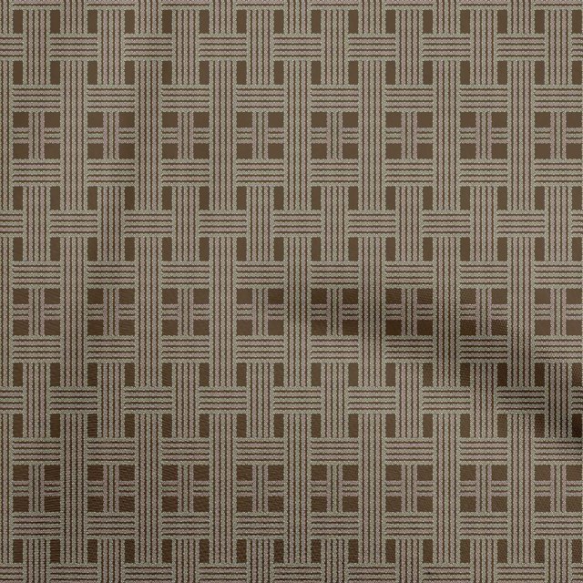 oneOone Viscose Jersey Brown Fabric Check Sewing Craft Projects Fabric Prints By Yard 60 Inch Wide