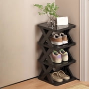 pstuiky Plastic Folding Shoe Rack Space Saving Storage Organizer No Tools Assembly Required Collapsible Design for Easy Storage Holds Multiple Pairs of Shoes