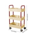 thumbnail image 3 of Kitchen Storage Cart 3-layer Black With Armrests Storage Rack Bathroom Toilet Toiletries Storage Cart, 3 of 6