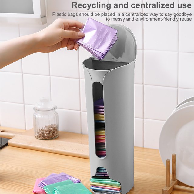 Wall-Mounted Garbage Bag Holder Garbage Bag Storage Box Dispenser for Plastic Bags Plastic Bag Holder Garbage Bag Box