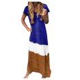 thumbnail image 1 of Robe Quotidienne Grande Taille pour Femmes à Manches Courtes et Col en V, 1 of 2
