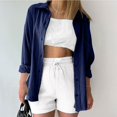 thumbnail image 1 of RXIRUCGD Chemise à Manches Longues pour Femme, Bleu Marine, Taille : S, 1 of 4