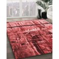 thumbnail image 3 of Ahgly Company Tapis d'Aire Intérieur Lavable à la Machine, Carré, Transitionnel, Rouge, 8 Pieds Carré, 3 of 7