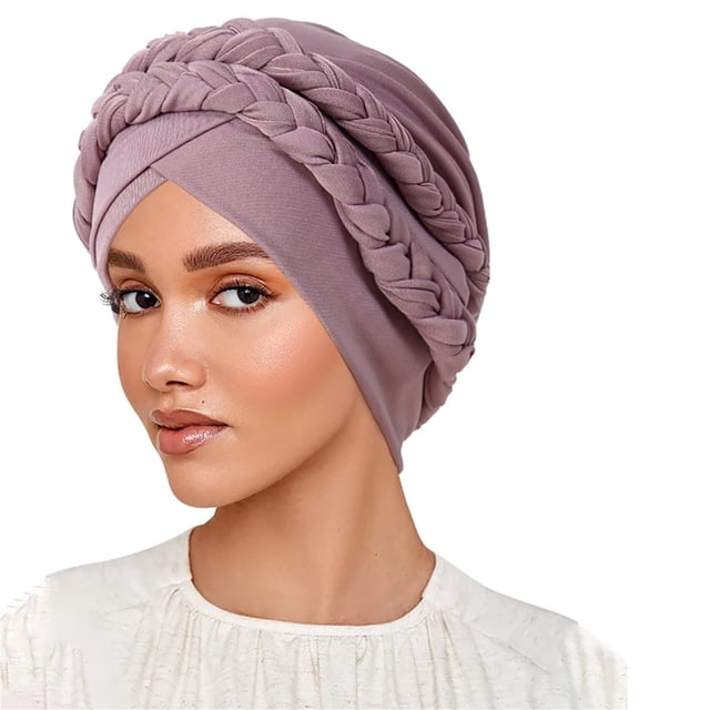 Milk Silk Hijab Headband Two Tone Solid Color Head Wrap with Design for Daily Wear and Comfort