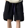thumbnail image 2 of TopLLC Mens Shorts, Men shorts Shorts Men's Wide-Leg Style Solid Color Drawstring Pocket Quick Drying Casual Work Shorts., 2 of 5