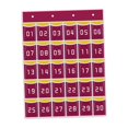 thumbnail image 1 of Wisewang Sturdy Classroom Pocket Chart Organizer Holds Cellphones Sundries And Calculators With Open Access Sturdy And Durable. Red 30 Pockets, 1 of 6