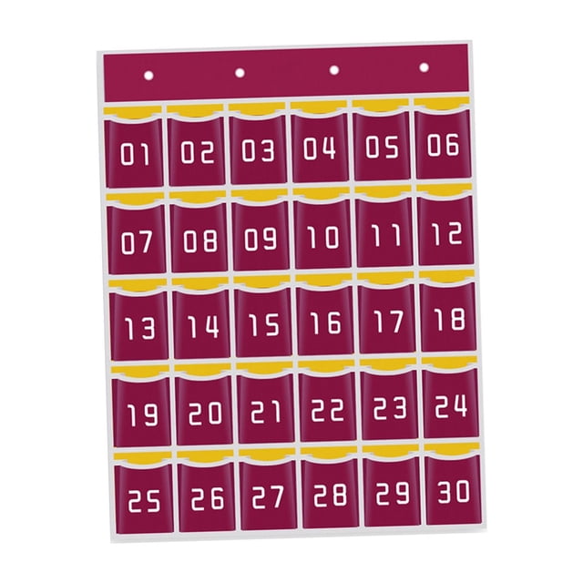 Wisewang Sturdy Classroom Pocket Chart Organizer Holds Cellphones Sundries And Calculators With Open Access Sturdy And Durable. Red 30 Pockets