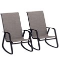 thumbnail image 1 of Outsunny 2 PCS Outdoor Rocking Chairs, Patio Rocking Chairs, Light Brown, 1 of 10