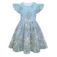 thumbnail image 1 of PMVFHDE Liquidation Robe de Fête Filles Été Couleur Impression Numérique 3D Mignonne Personnalité Robe Mode Robe à Manches Volantées, Gris Clair, 8-9 Ans, 1 of 2
